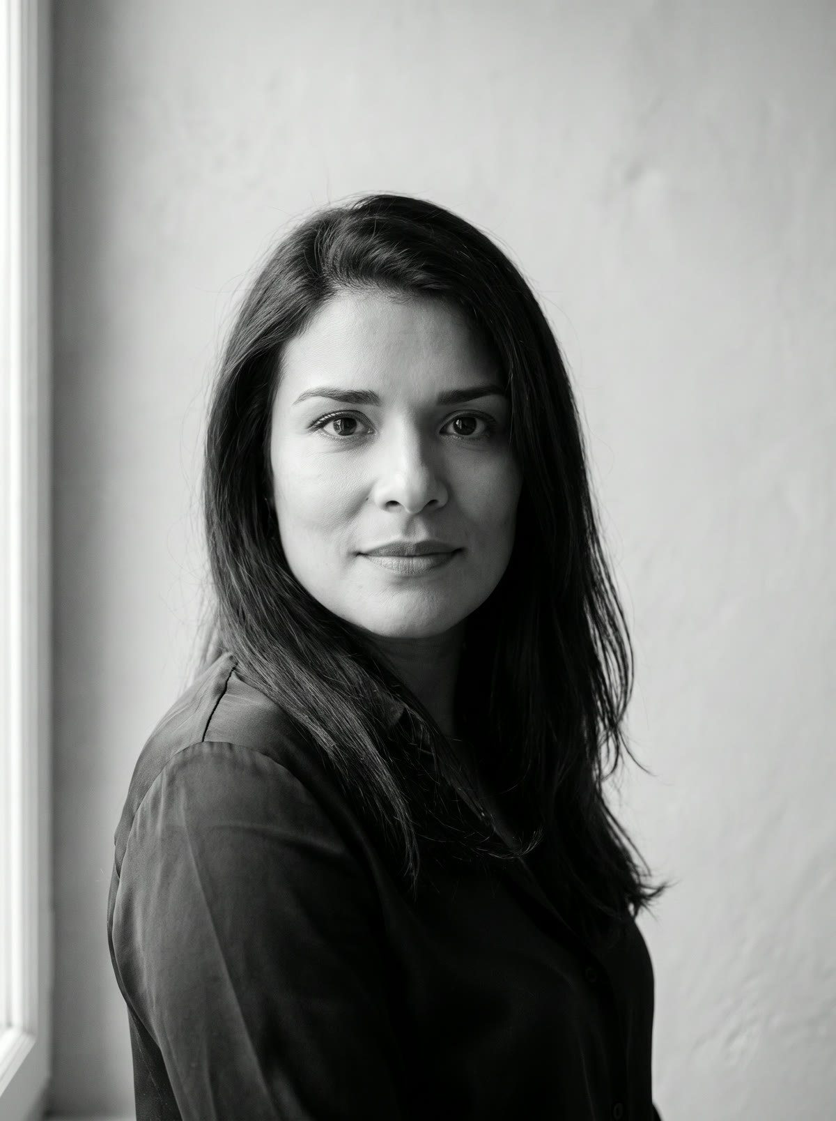 Retrato de Marcelina d’Andrade a preto e branco